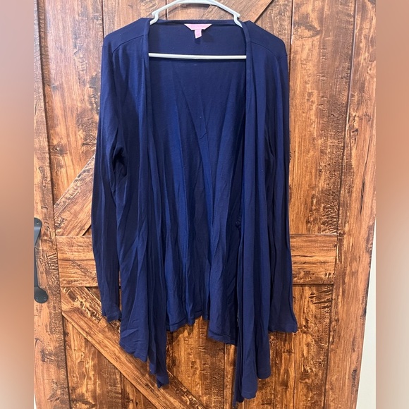 Lilly Pulitzer‎ women's navy blue thin wrena cardigan size medium EUC - Picture 2 of 6